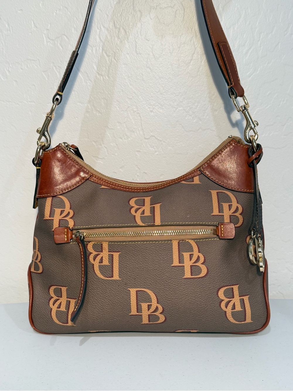 Dooney & Bourke Monogram Hobo Shoulder Bag - Brown T'Moro / Saddle